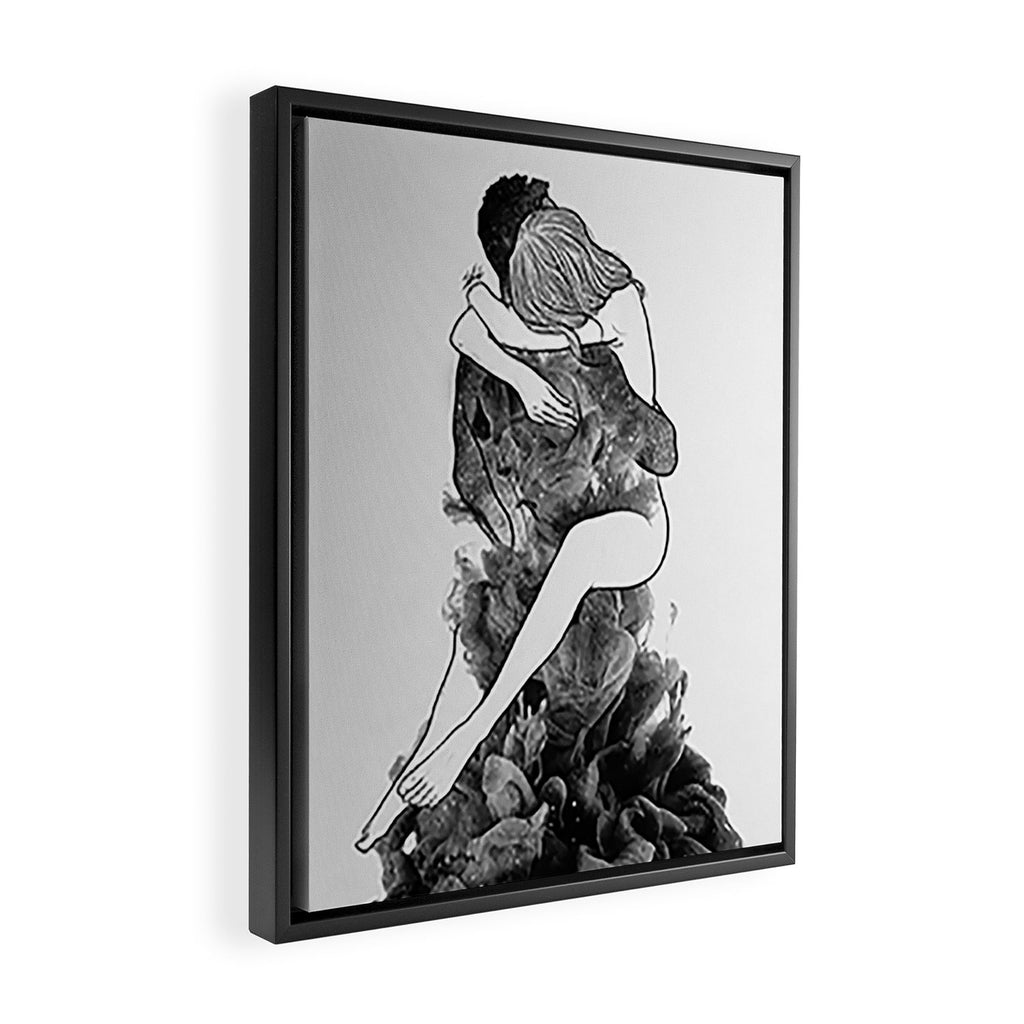 I find peace in your hug (E). Framed Canvas Print Gallery Image 2