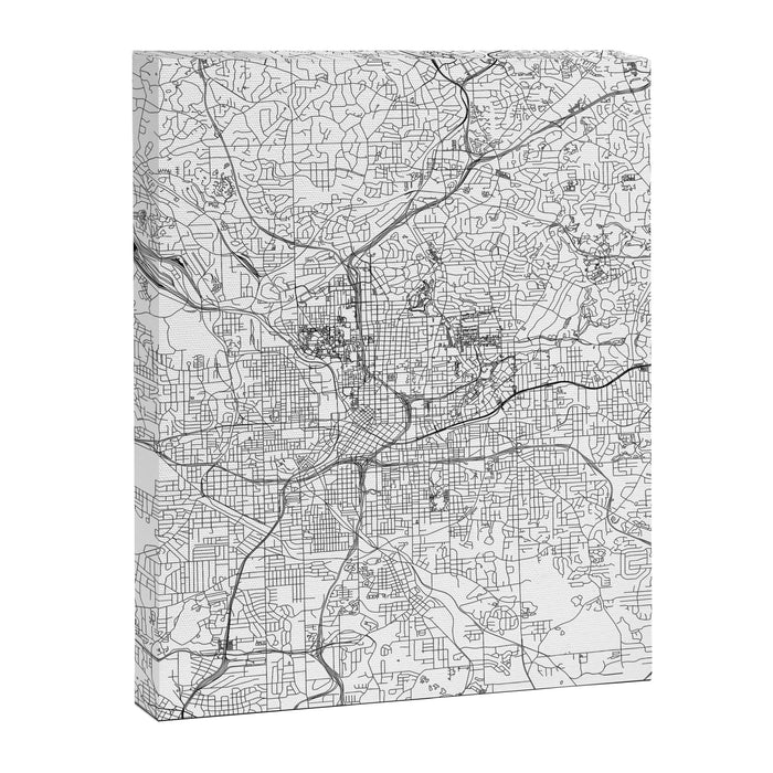 Atlanta White Map Canvas Print Gallery Image 1