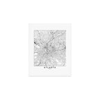 Atlanta White Map Art Print Gallery Image 1