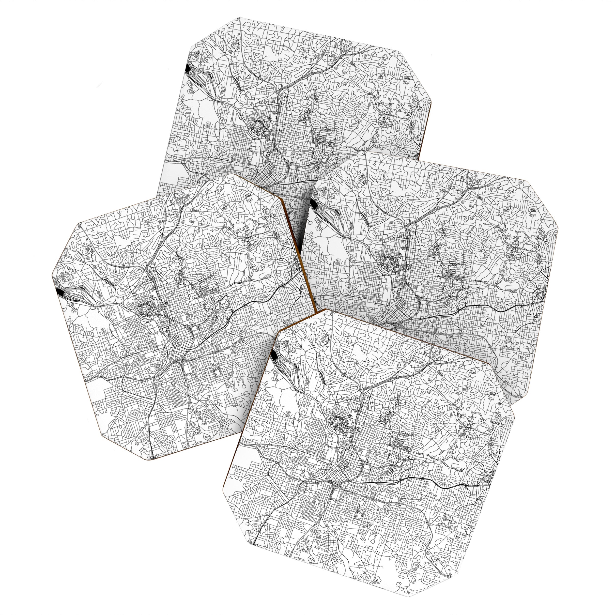 Atlanta White Map Coaster Gallery Image 1