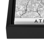 Atlanta White Map Framed Canvas Print Gallery Image 3