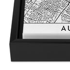 Austin White Map Framed Canvas Print Gallery Image 3