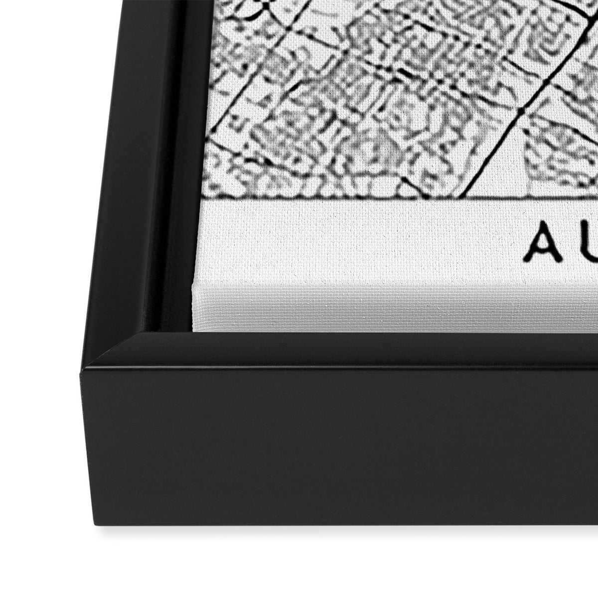 Austin White Map Framed Canvas Print Gallery Image 3