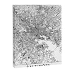 Baltimore White Map Canvas Print Gallery Image 8