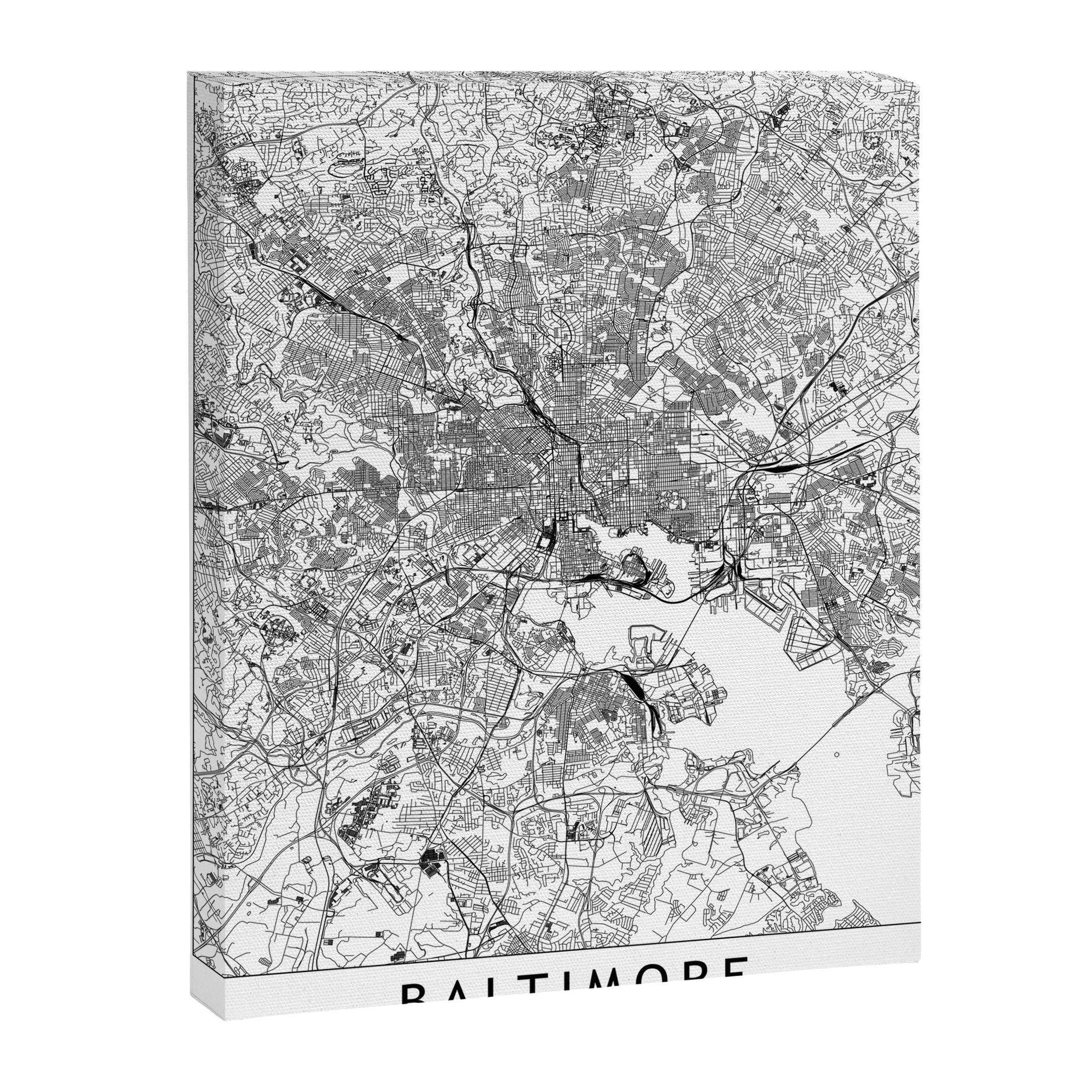 Baltimore White Map Canvas Print Gallery Image 8