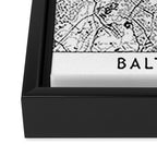 Baltimore White Map Framed Canvas Print Gallery Image 3