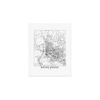 Baton Rouge White Map Art Print Gallery Image 1