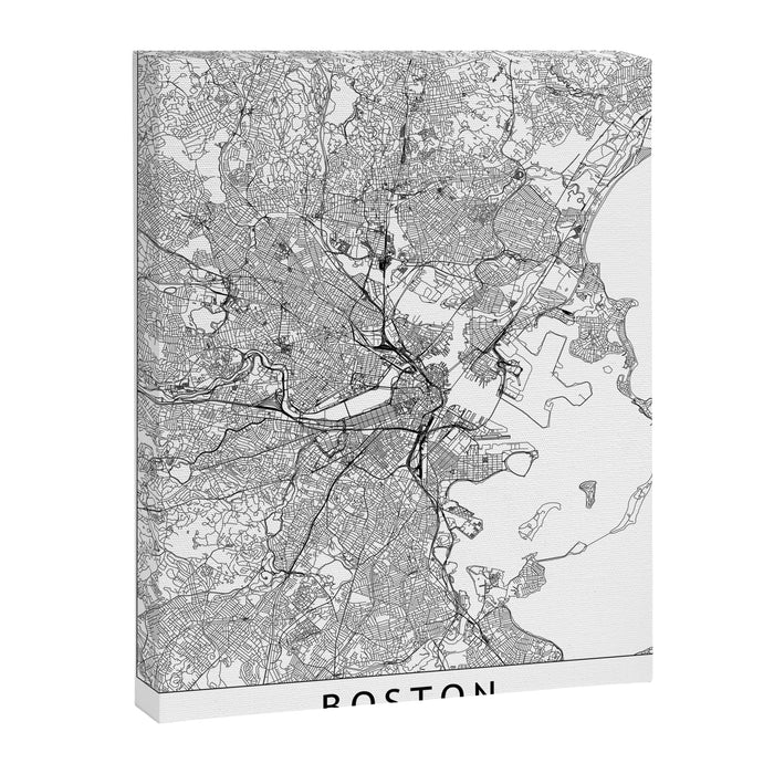 Boston Map Canvas Print Gallery Image 1