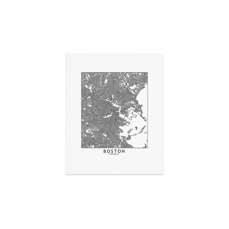 Boston Map Art Print Gallery Image 1