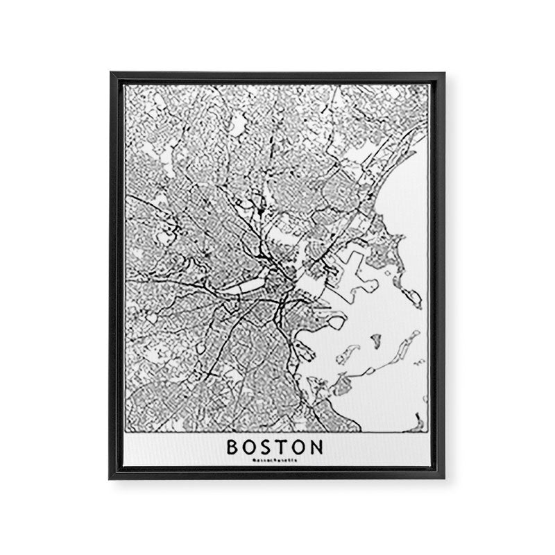Boston Map Framed Canvas Print Gallery Image 6