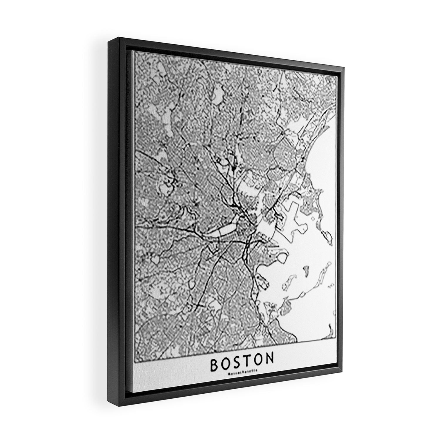 Boston Map Framed Canvas Print Gallery Image 2
