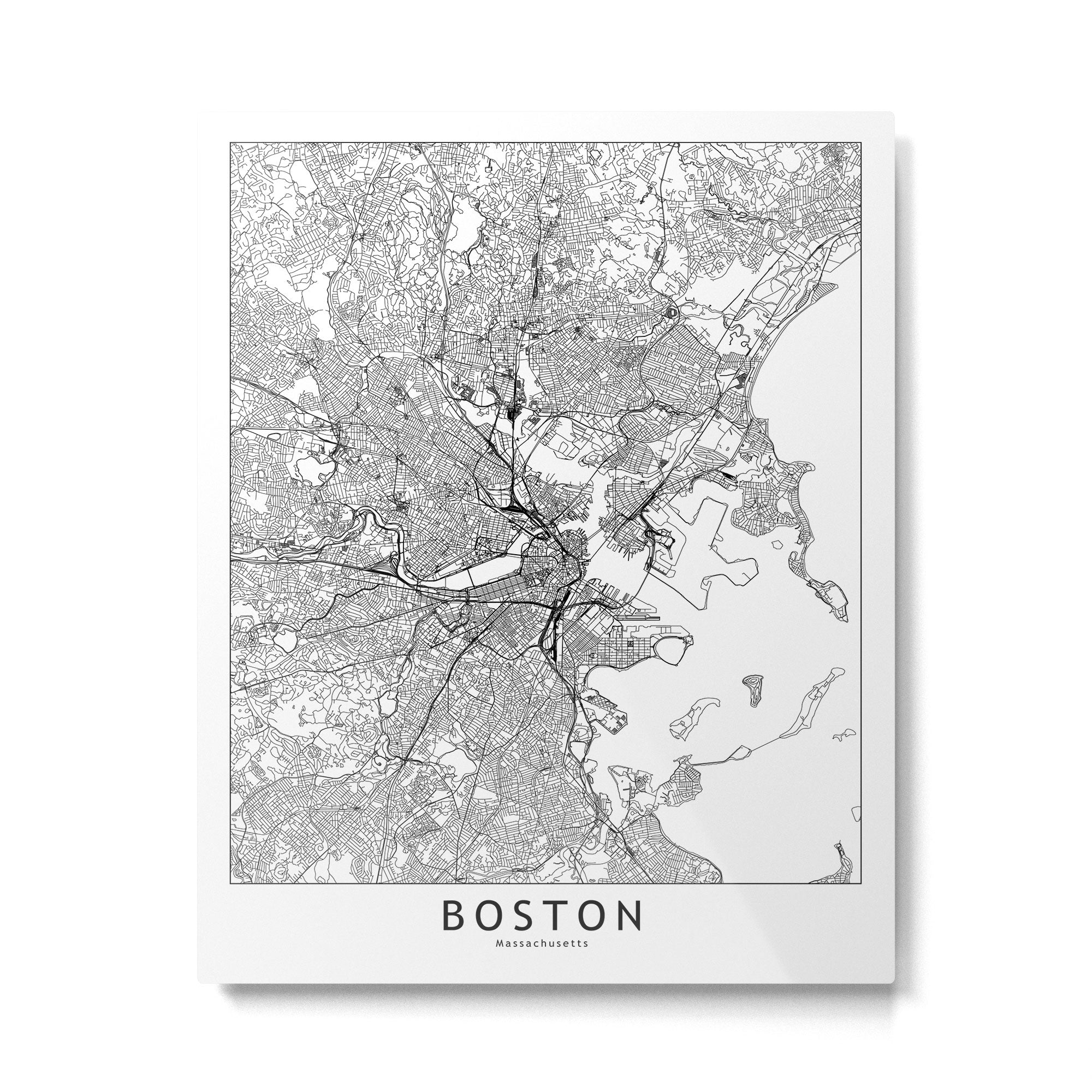 Boston Map Metal Print Gallery Image 4