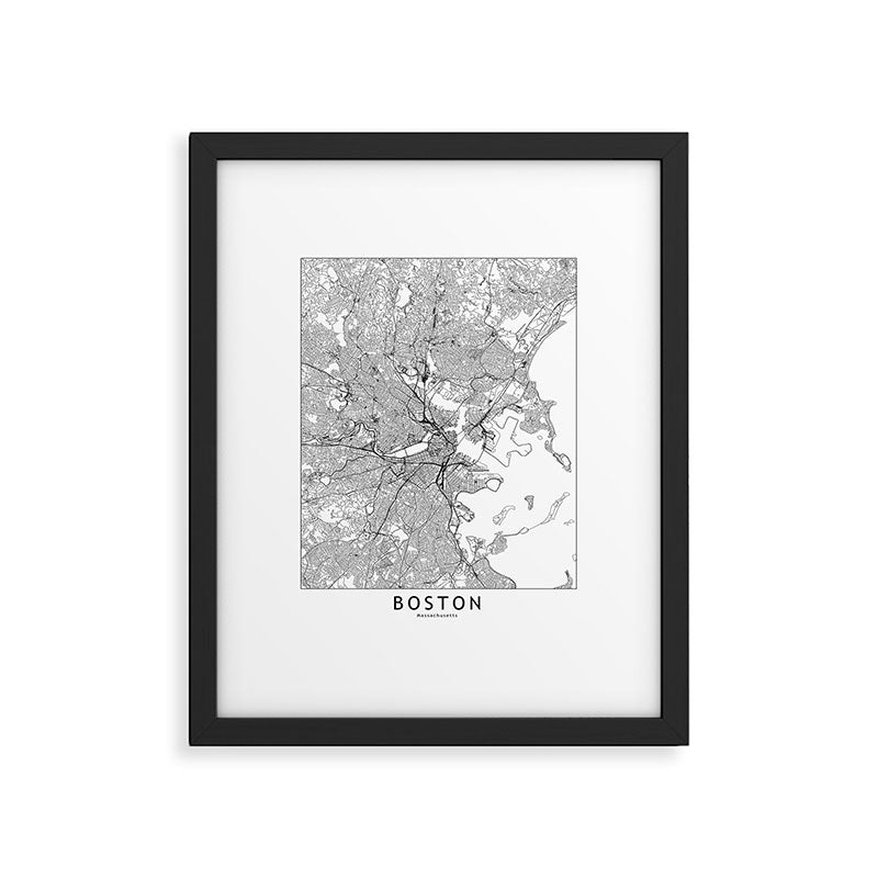 Boston Map Framed Art Print Gallery Image 5