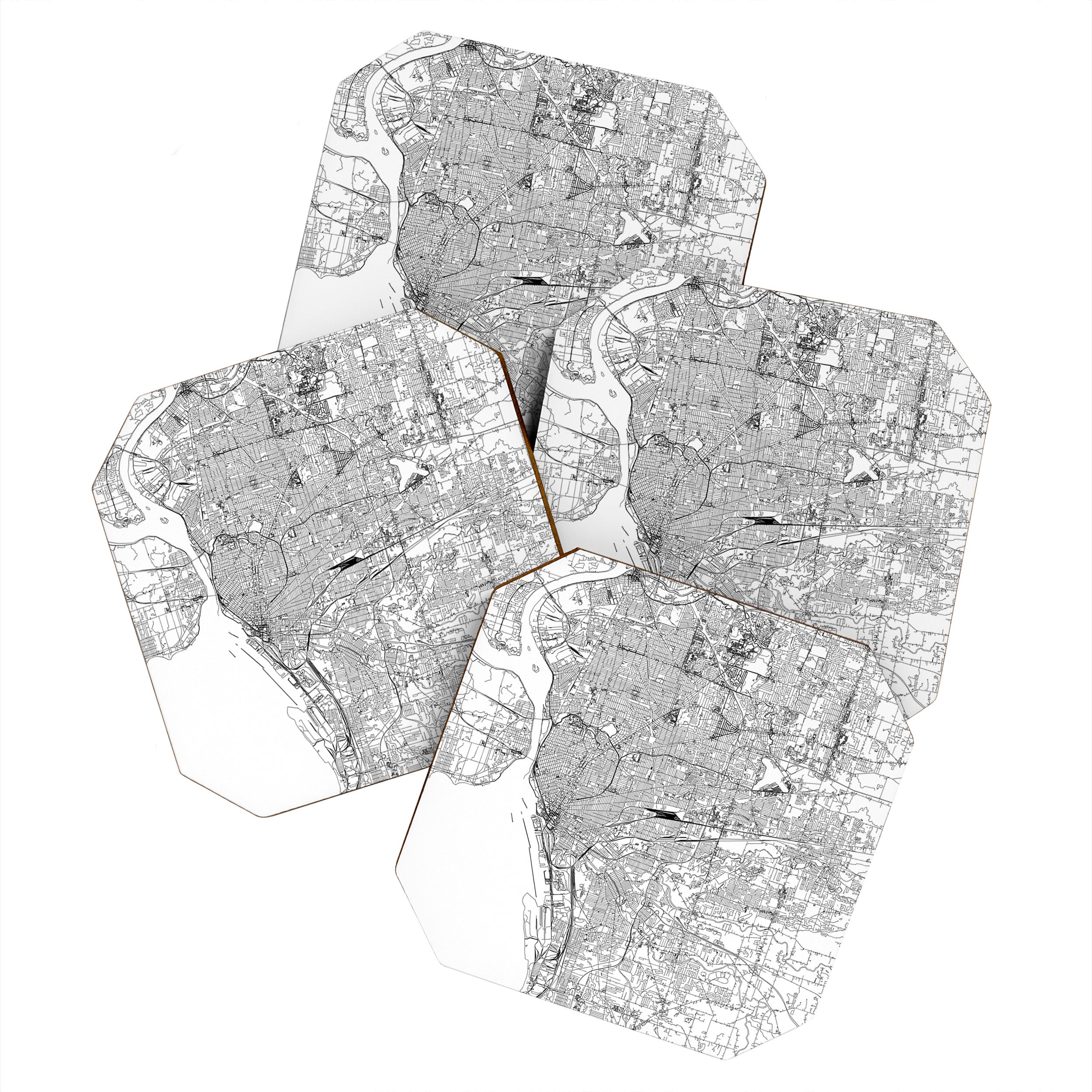 Buffalo White Map Coaster Gallery Image 1