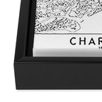 Charleston White Map Framed Canvas Print Gallery Image 3