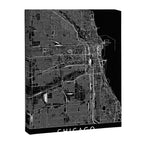 Chicago Black Map Canvas Print Gallery Image 6