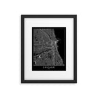 Chicago Black Map Framed Art Print Gallery Image 5