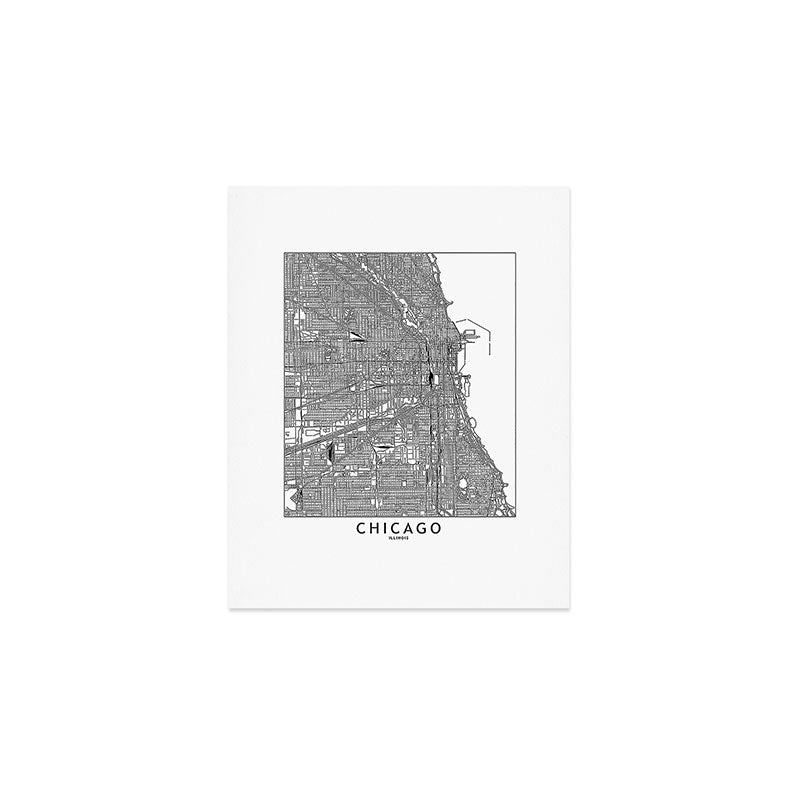 Chicago Map Art Print Gallery Image 1
