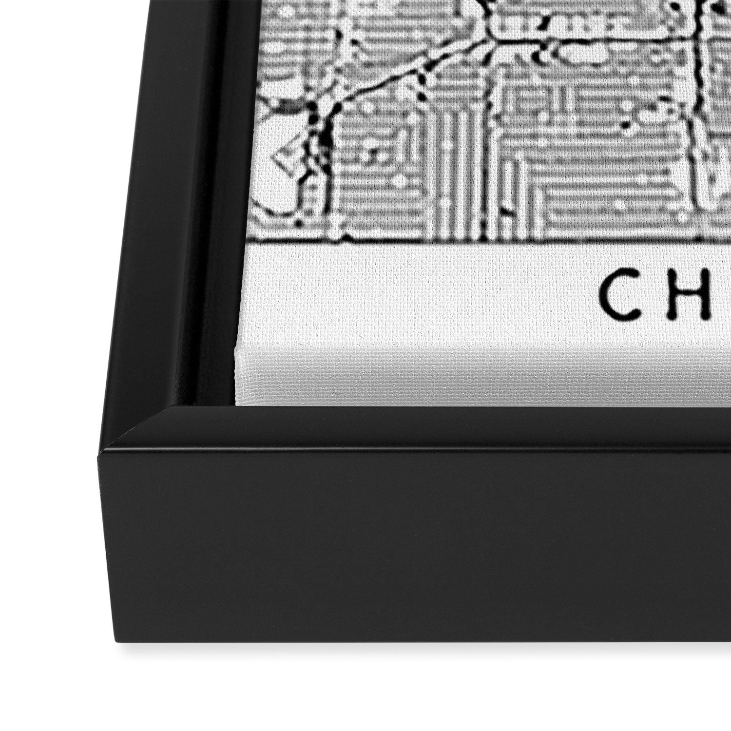 Chicago Map Framed Canvas Print Gallery Image 3
