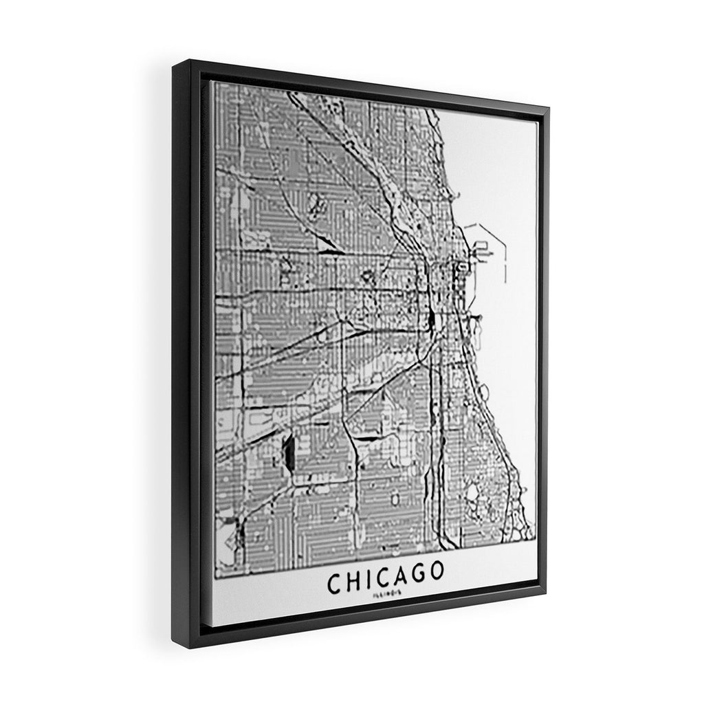 Chicago Map Framed Canvas Print Gallery Image 2