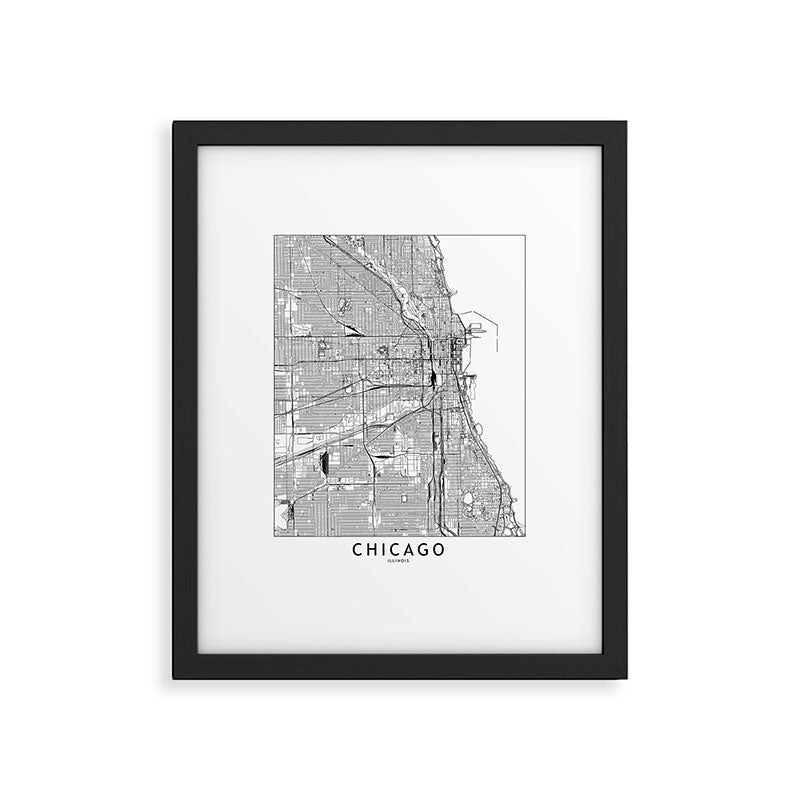 Chicago Map Framed Art Print Gallery Image 5