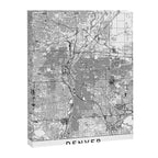 Denver White Map Canvas Print Gallery Image 6