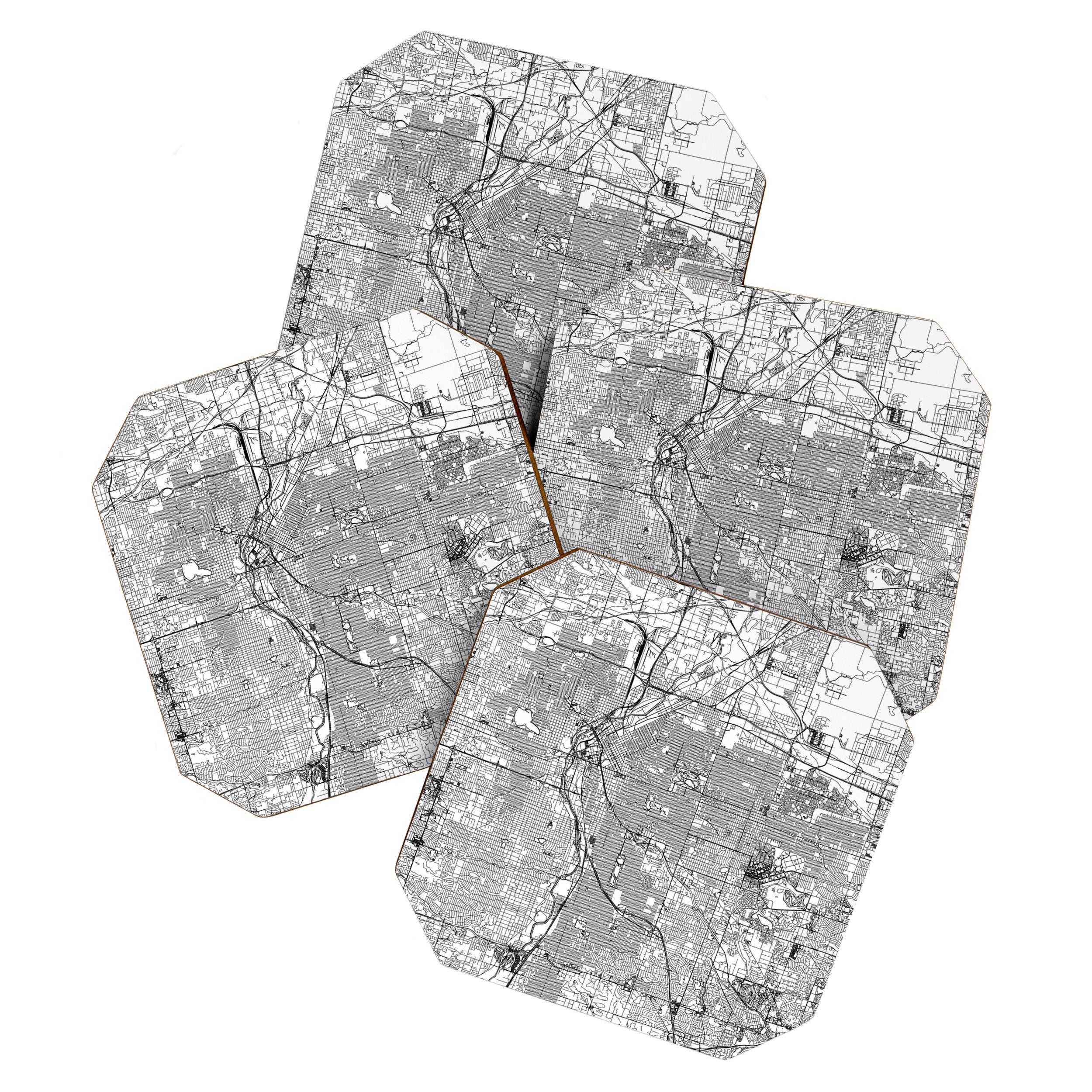 Denver White Map Coaster Gallery Image 1
