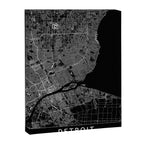 Detroit Black Map Canvas Print Gallery Image 6