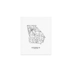 Georgia White Map Art Print Gallery Image 1