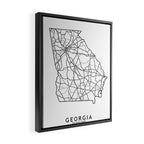 Georgia White Map Framed Canvas Print Gallery Image 2