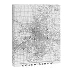 Grand Rapids White Map Canvas Print Gallery Image 6