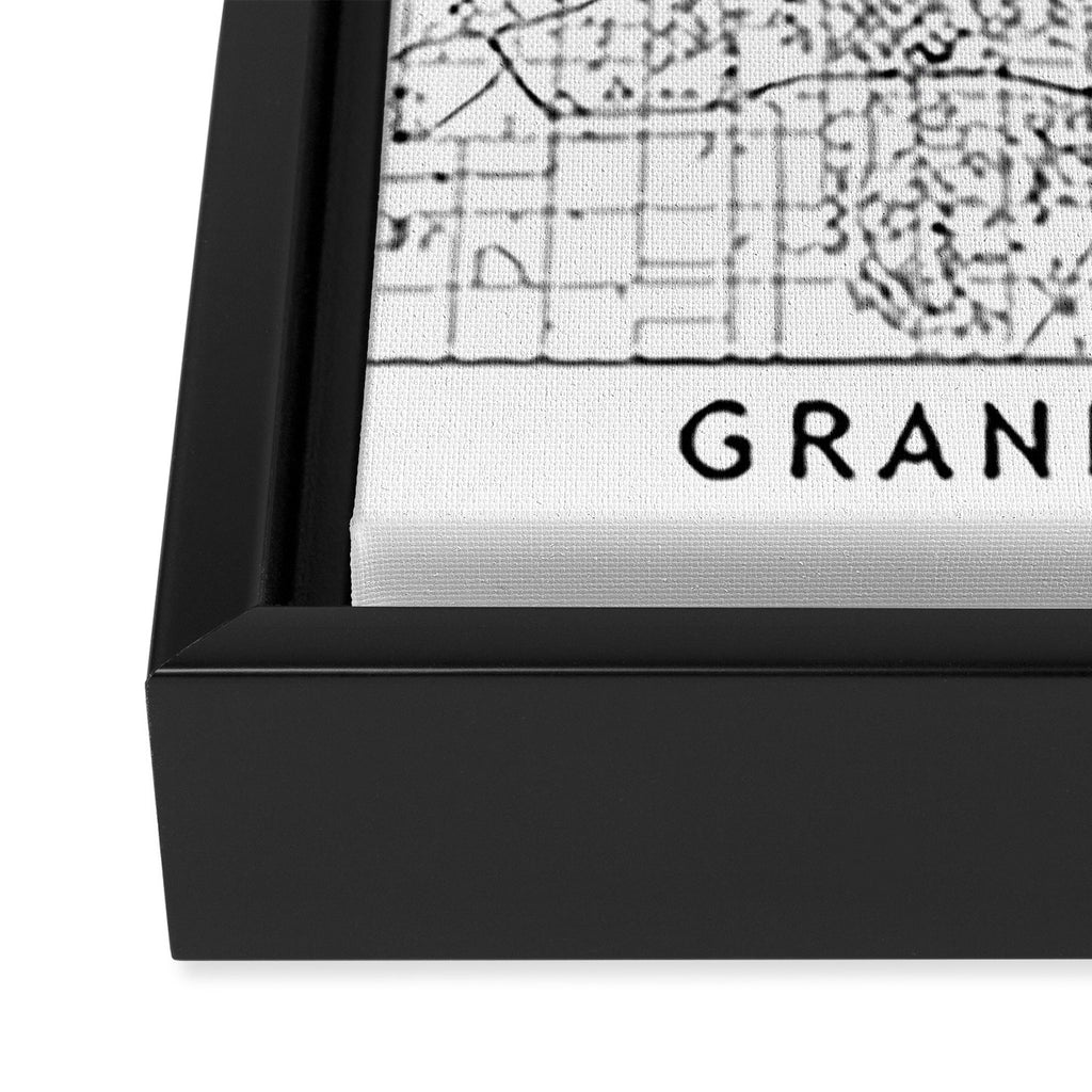 Grand Rapids White Map Framed Canvas Print Gallery Image 3