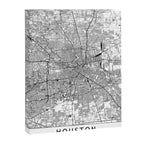 Houston White Map Canvas Print Gallery Image 6
