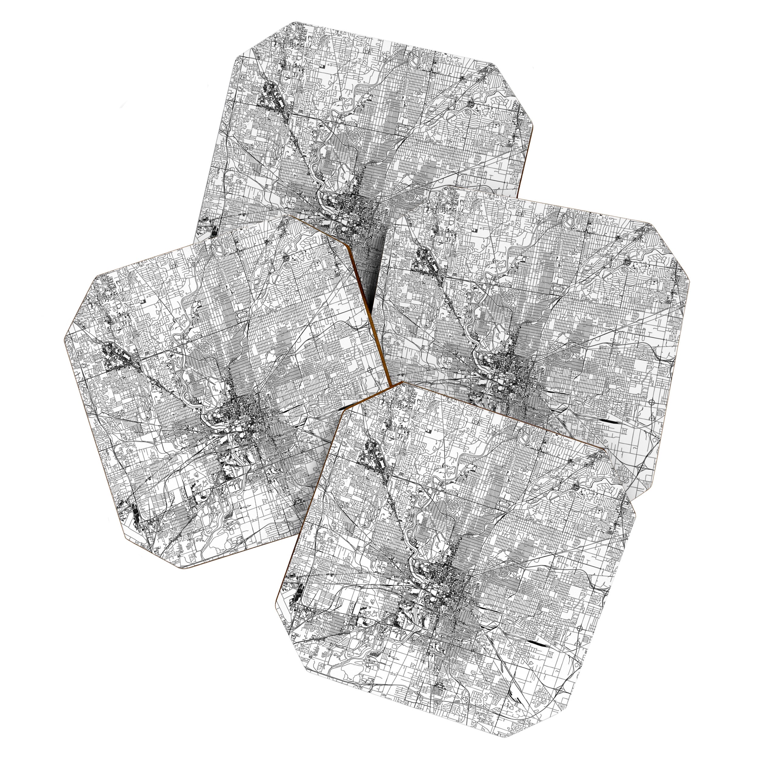 Indianapolis White Map Coaster Gallery Image 1