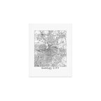 Kansas City White Map Art Print Gallery Image 1