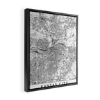 Kansas City White Map Framed Canvas Print Gallery Image 2