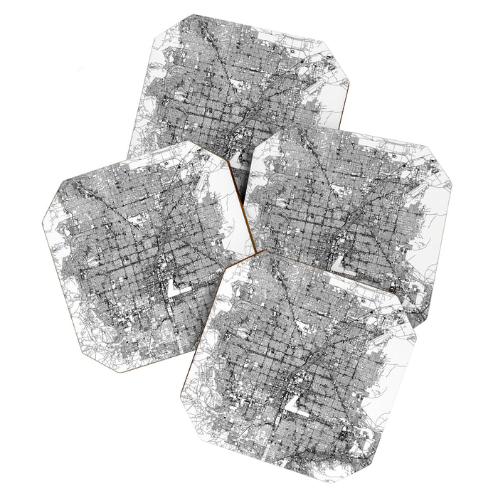 Las Vegas White Map Coaster Gallery Image 1