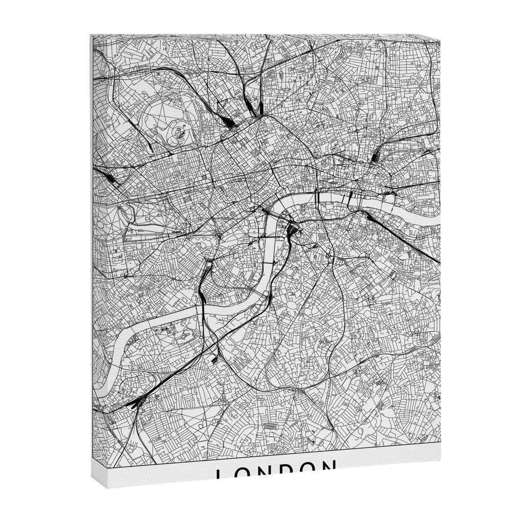 London White Map Canvas Print Gallery Image 6