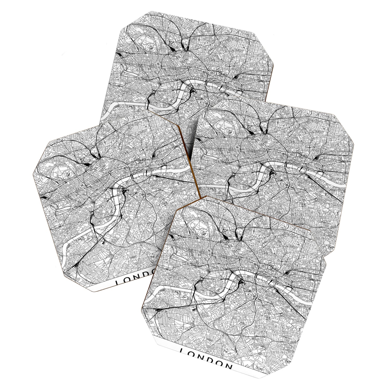 London White Map Coaster Gallery Image 1