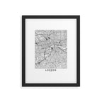 London White Map Framed Art Print Gallery Image 5