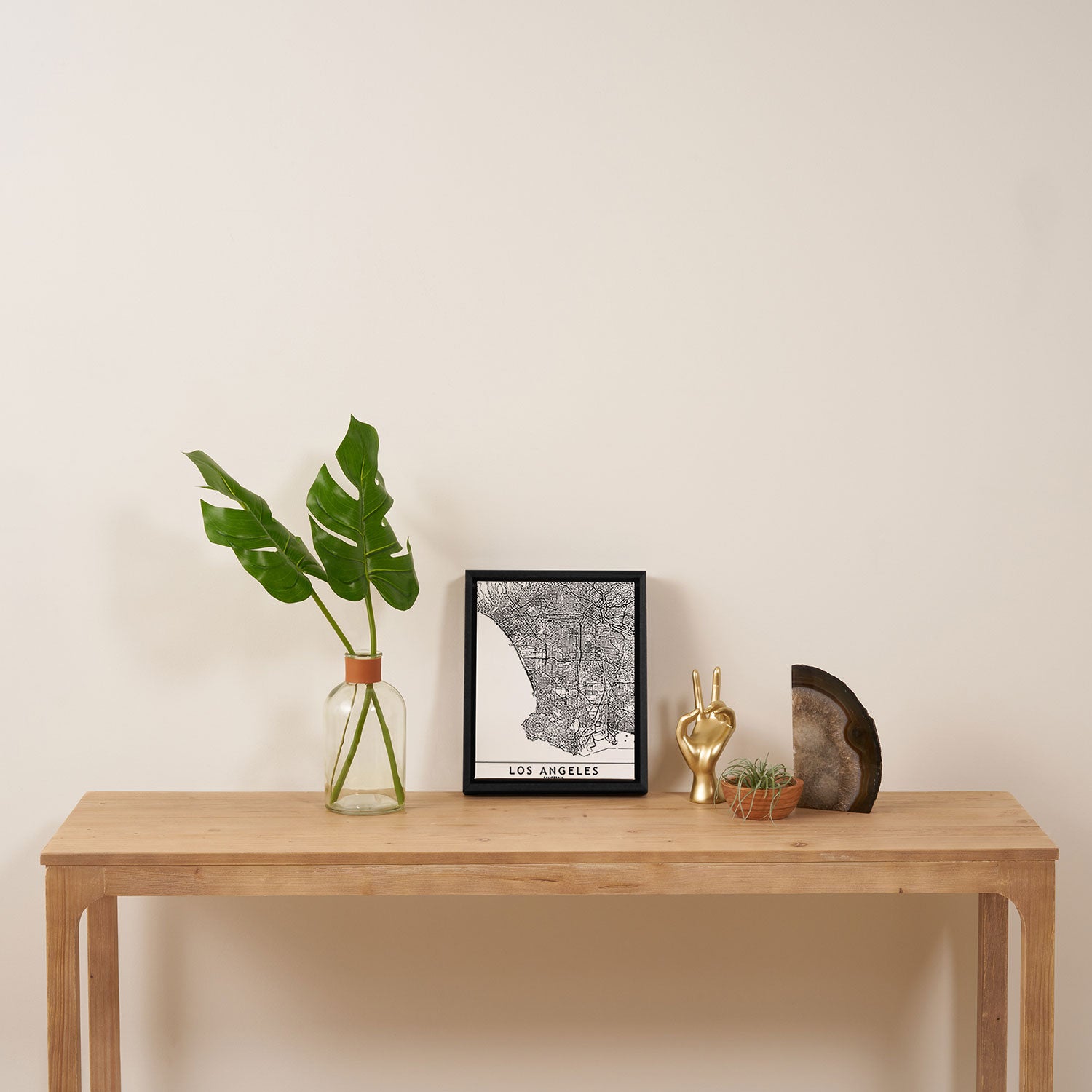Los Angeles White Map Framed Canvas Print Gallery Image 4