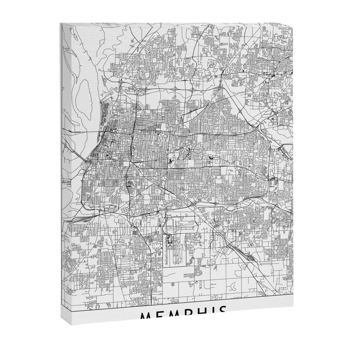 Memphis White Map Canvas Print Gallery Image 6