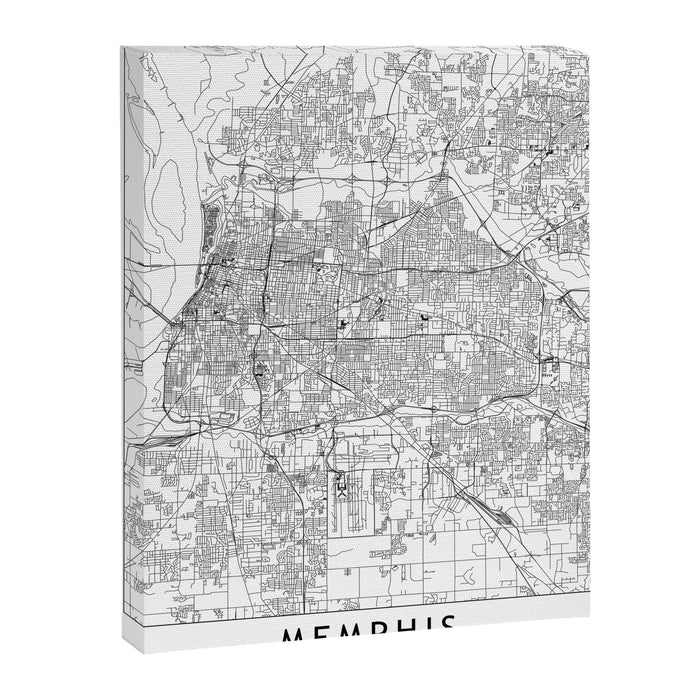 Memphis White Map Canvas Print Gallery Image 1