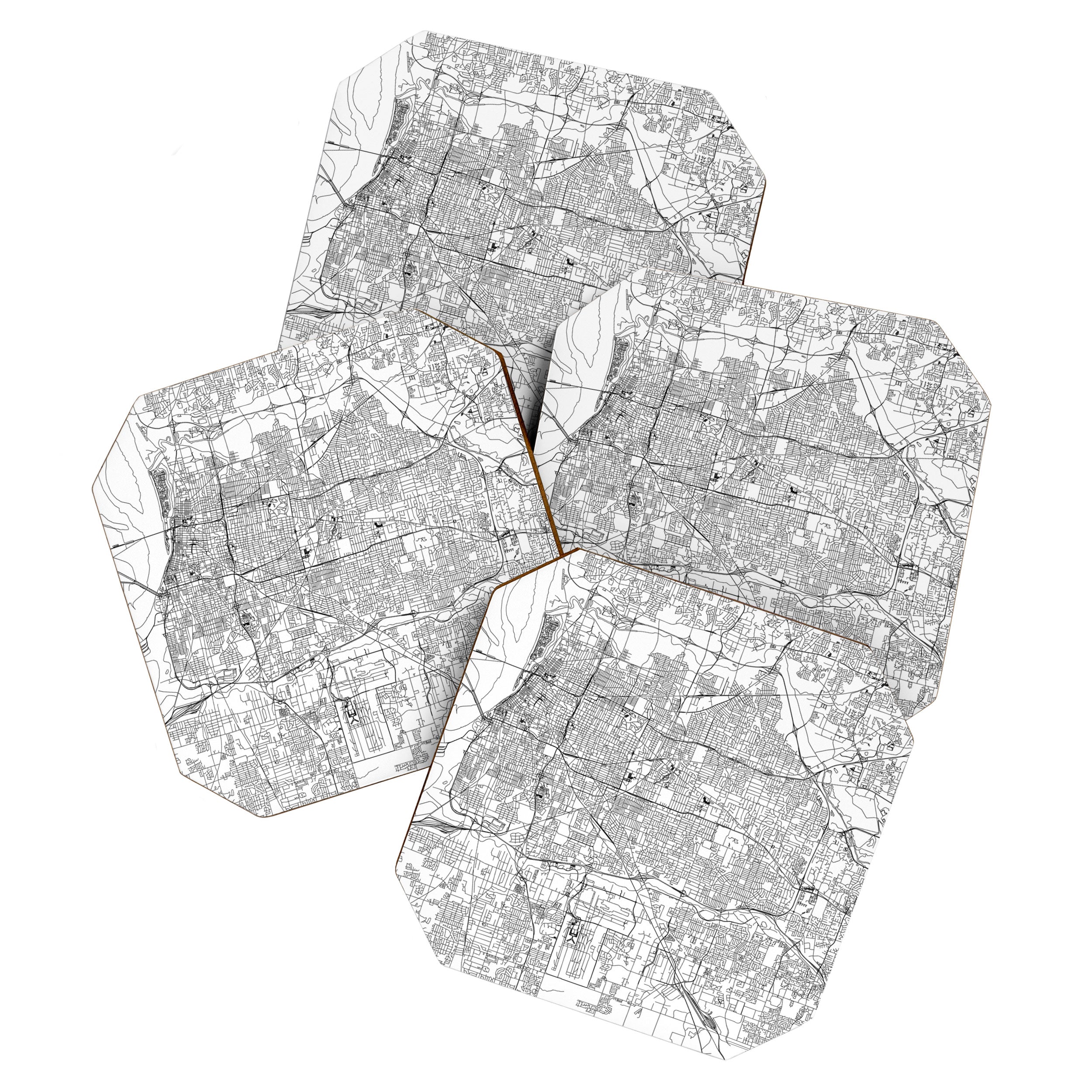 Memphis White Map Coaster Gallery Image 1