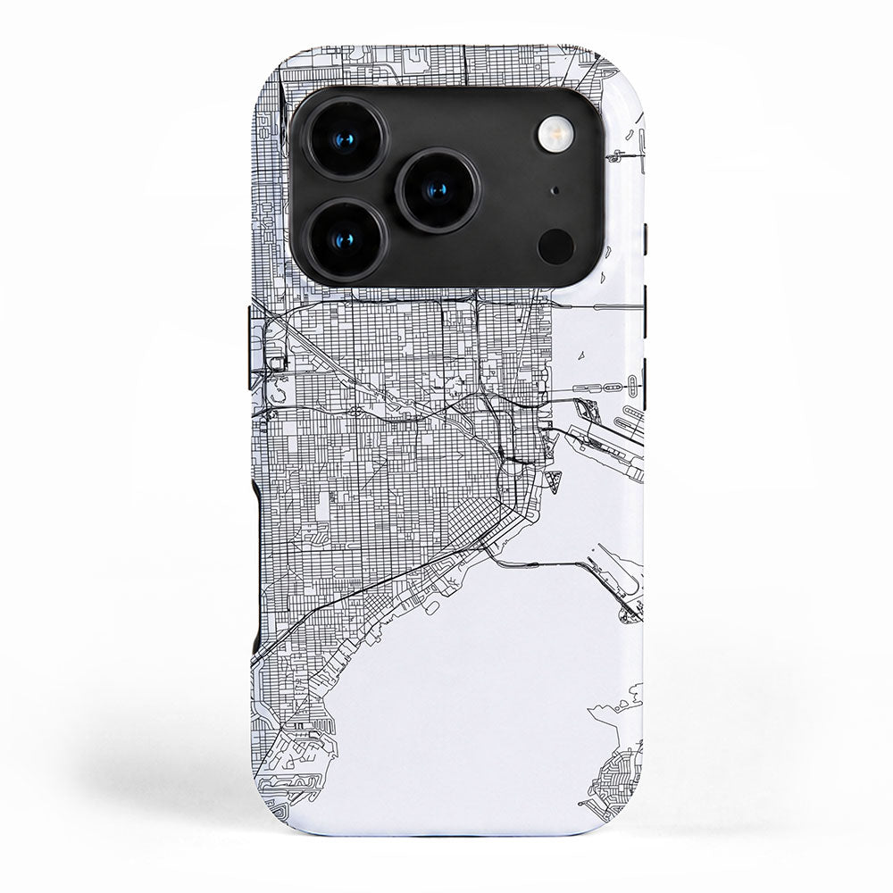 Miami White Map iPhone Case Gallery Image 1