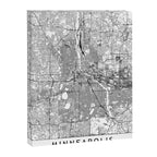 Minneapolis White Map Canvas Print Gallery Image 6