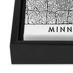 Minneapolis White Map Framed Canvas Print Gallery Image 3