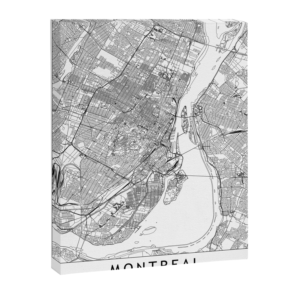 Montreal White Map Canvas Print Gallery Image 6