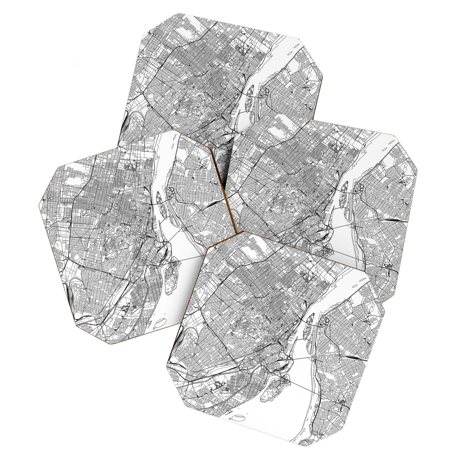 Montreal White Map Coaster Gallery Image 1