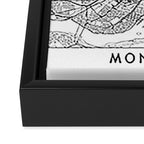 Montreal White Map Framed Canvas Print Gallery Image 3